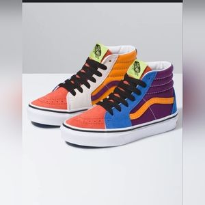 Vans world's #1 skateboard shoes high top retro sk8-kids vintage